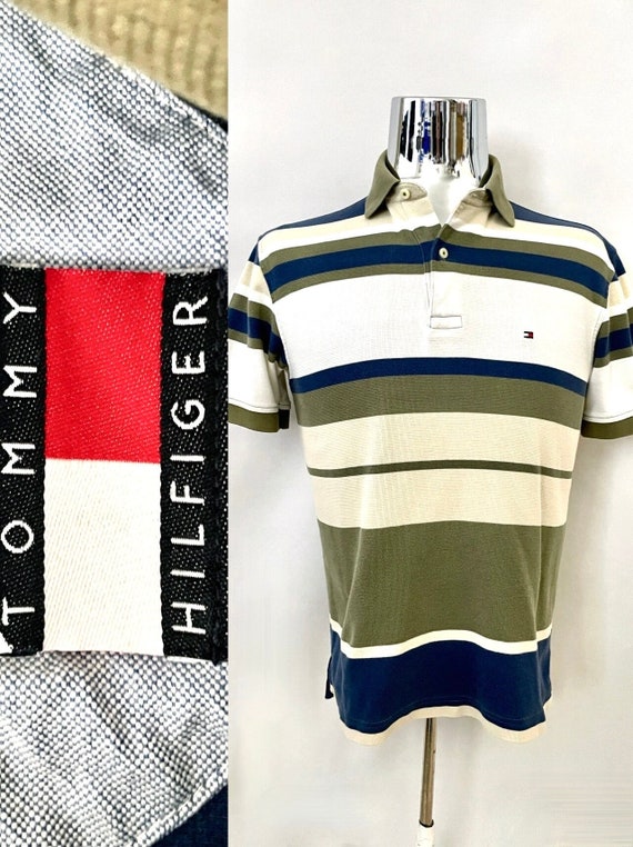 Vintage 90's Tommy Hilfiger Striped, Polo Shirt (S