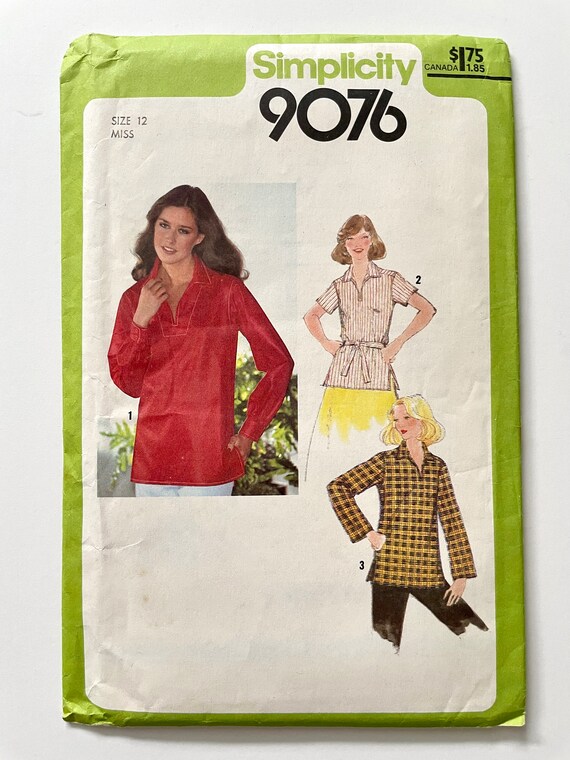 70's Uncut Simplicity 9076, Pullover Tops (S) - Etsy