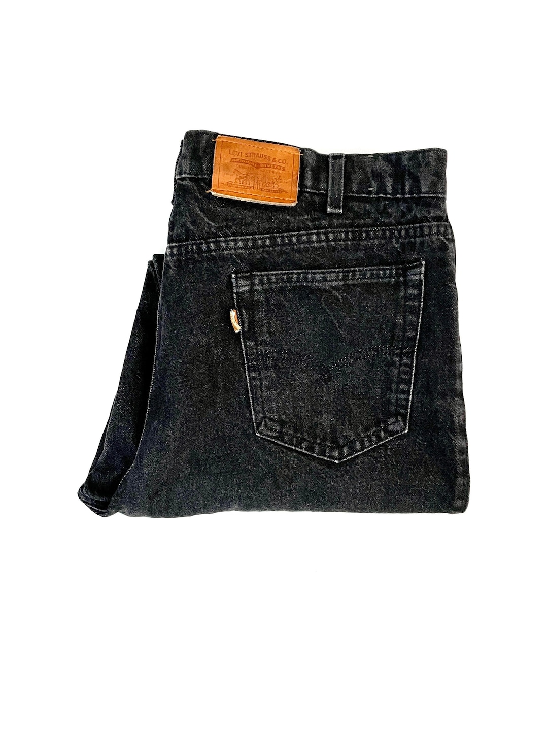 80's Levi's Two Horse Jeans USA, Black, Relaxed Fit, Denim (W38