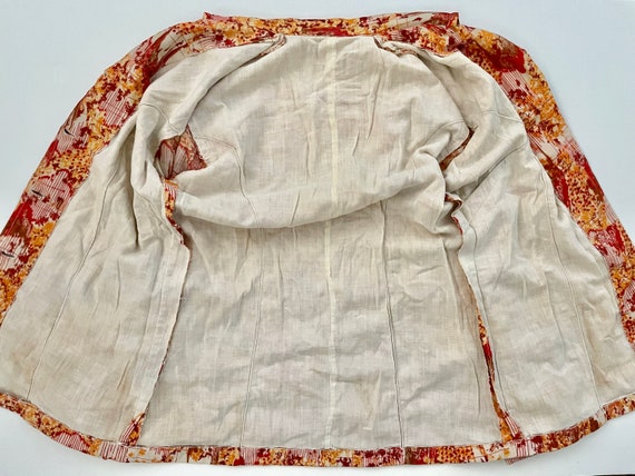 70's Orange, Red, Button Down, Blazer Jacket (Siz… - image 6