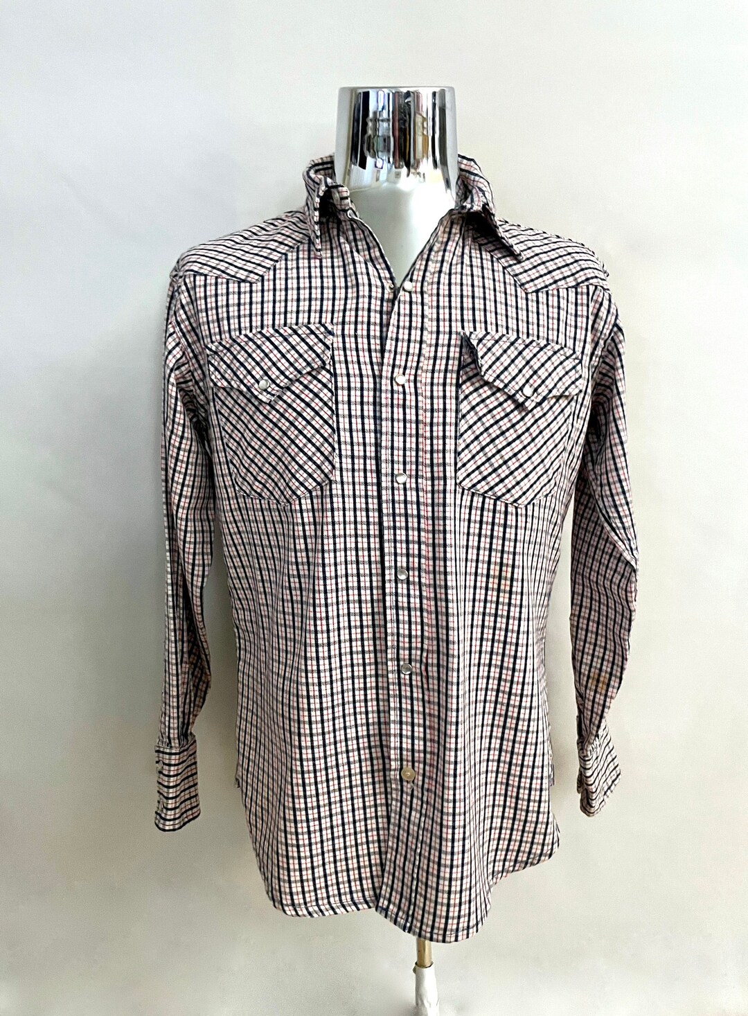80'S BIG MAC Long Sleeve Flannel Check Shirt Made in USA Men's XL Vintage /eaa492305