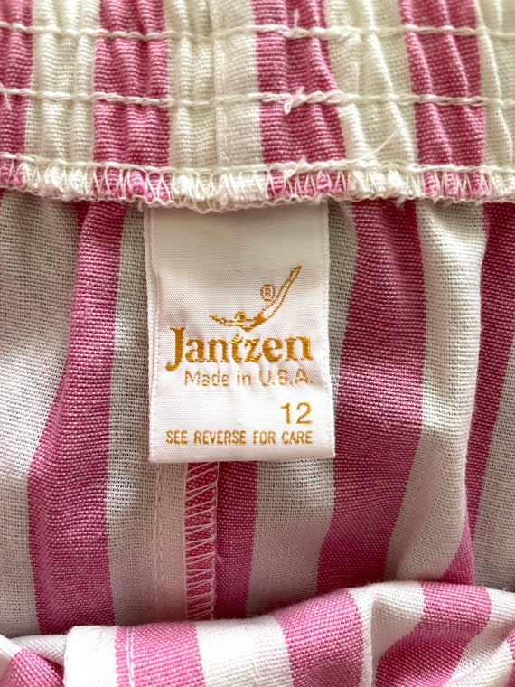 Vintage 80's Jantzen, Pink, White, Striped, Skirt… - image 5