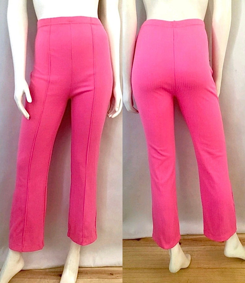 Vintage 70's NOS, Hot Pink, Neon, Flare Pants by Growing Girl Sears (XS) 