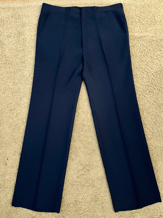 Vintage 80's Haggar Pants, Polyester, Navy Blue, … - image 3
