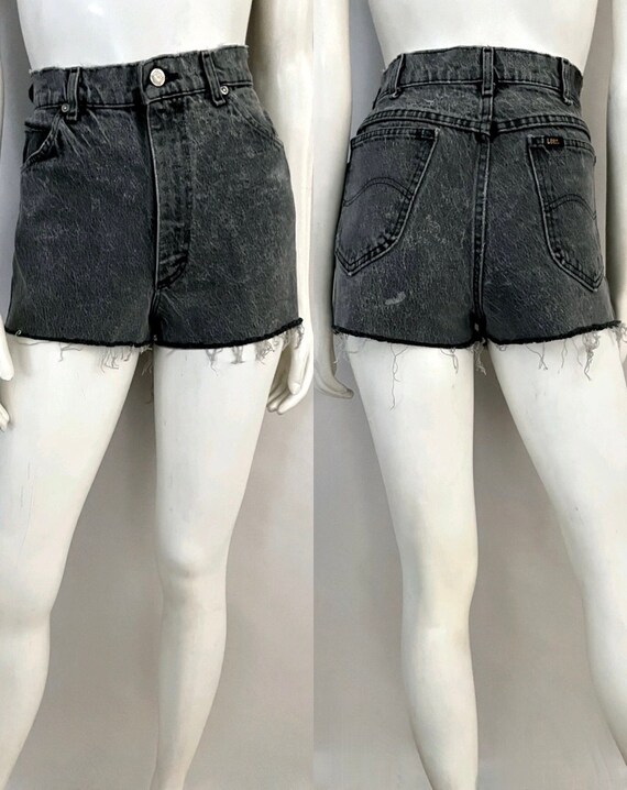 Vintage 80's Lee Riders, Black, Cut Off, Shorts (M