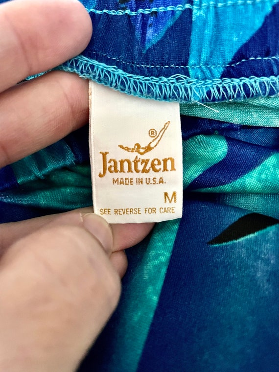 Vintage 80's Jantzen, Blue, Leaf, Swimwear, Wrap … - image 5