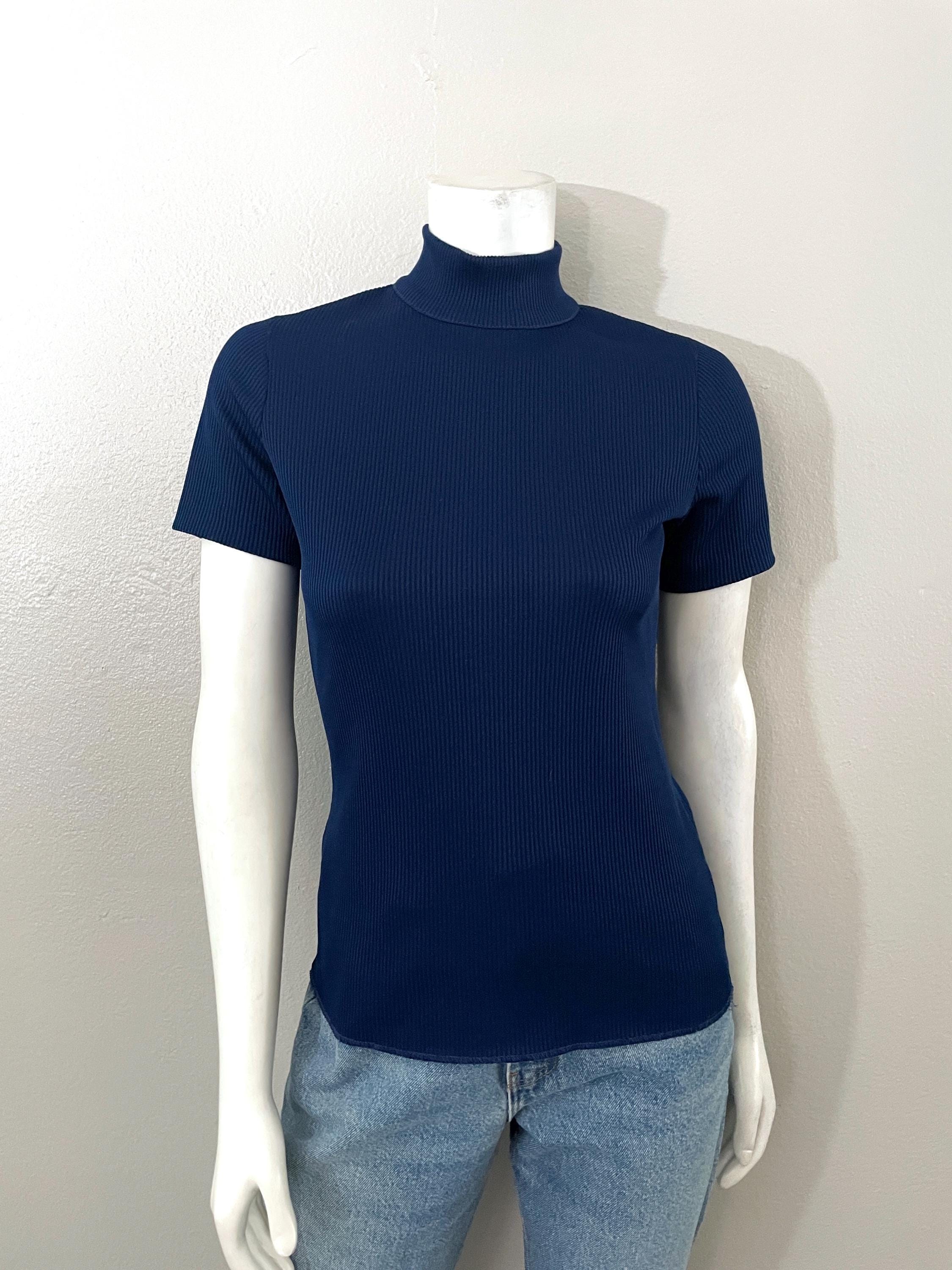 Dark Blue Ribbed Top