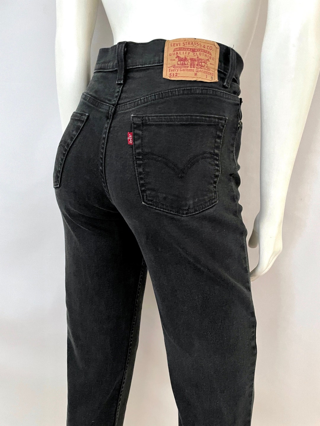 00's Levi's 512, Black Jeans, High Waisted, Slim Fit, Denim (M) - Etsy