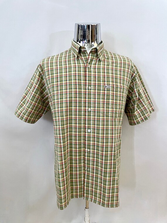 Vintage 80's Crocodile Green Plaid 