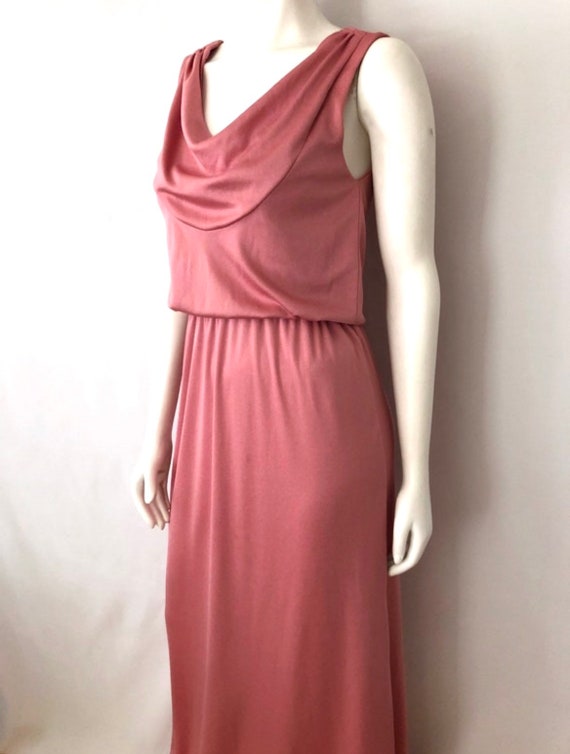 Vintage 70's Mauve, Maxi Dress, Full Length, Slee… - image 6