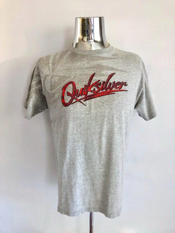 【超特価】 Sleeve Short Gray, Shirt, T Quicksilver 90's Vintage (M) Etsy - トップス