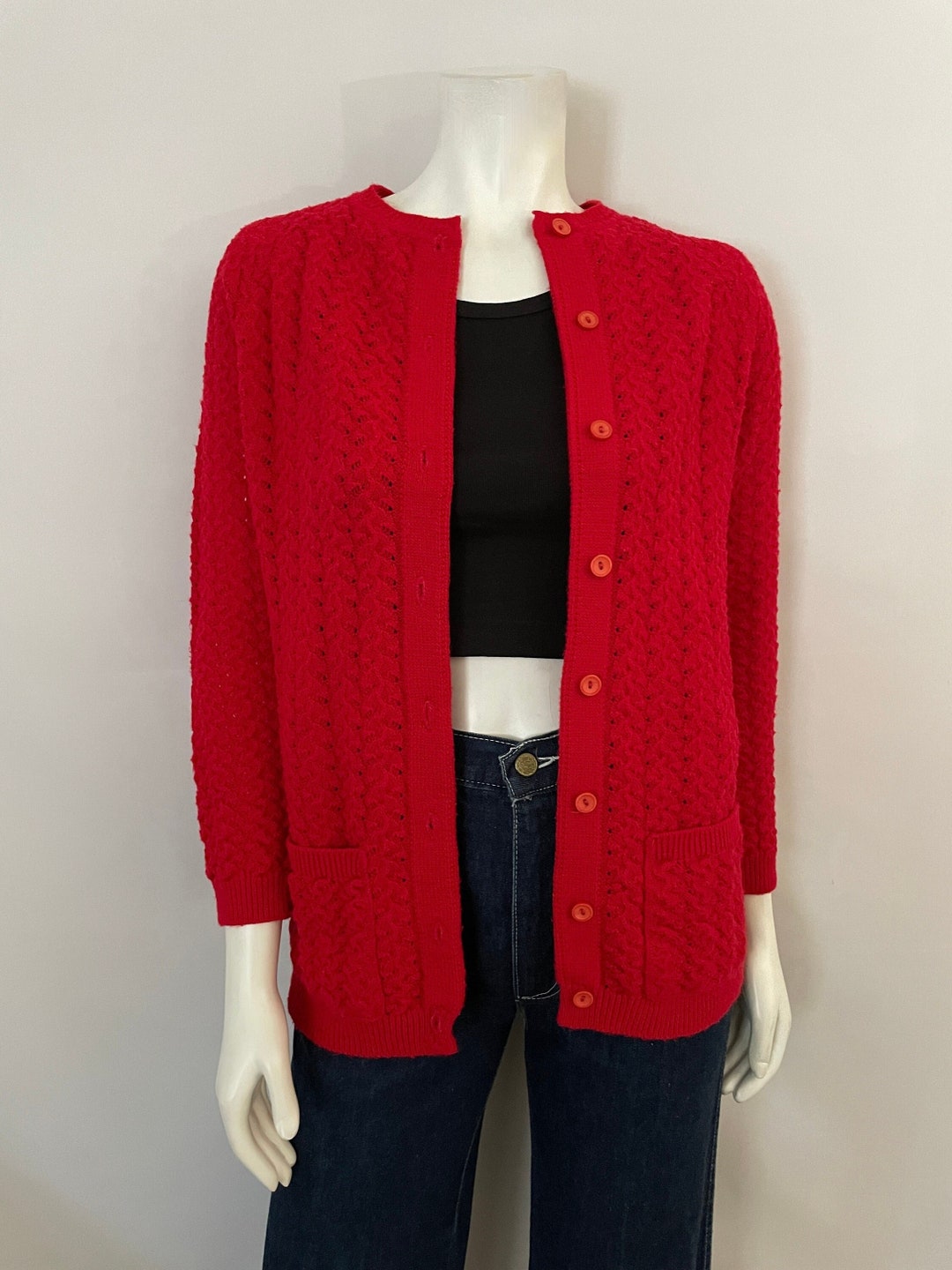 vintage-70-s-british-vogue-red-acrylic-cardigan-sweater-etsy