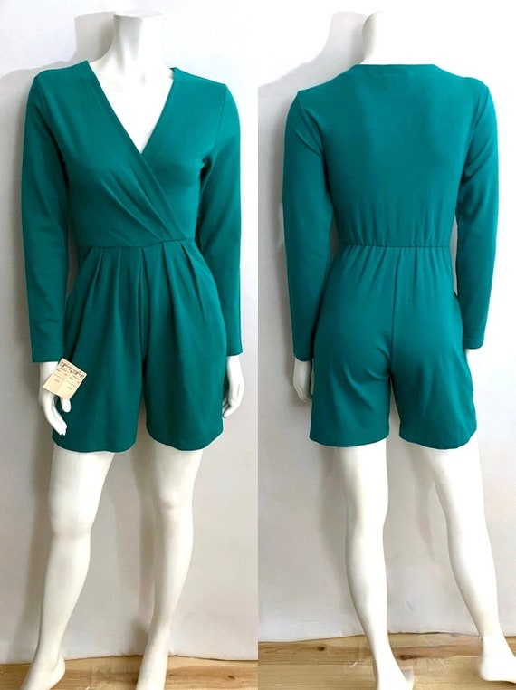 Vintage 80's Deadstock, Nordstrom, Teal Romper (Si