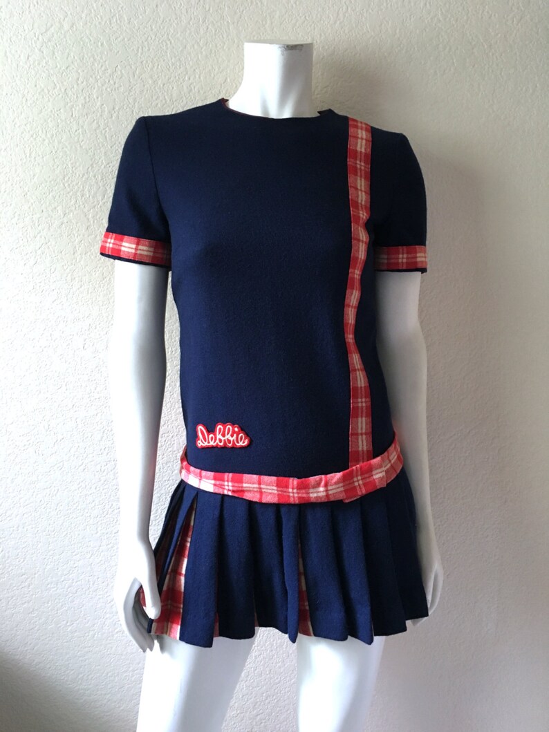 Vintage Women's 50's Cheer Uniform Navy Blue Red | Etsy