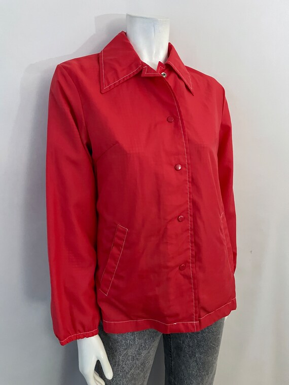 70's Reversible, Red, Checkered, Raincoat (M) - image 3