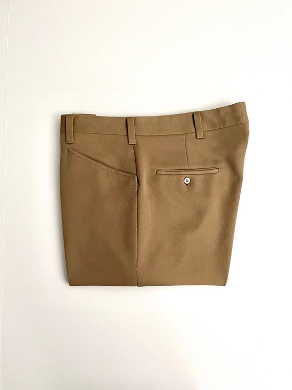 Vintage 70’s Haggar, Tan, Bootcut, Polyester Pants