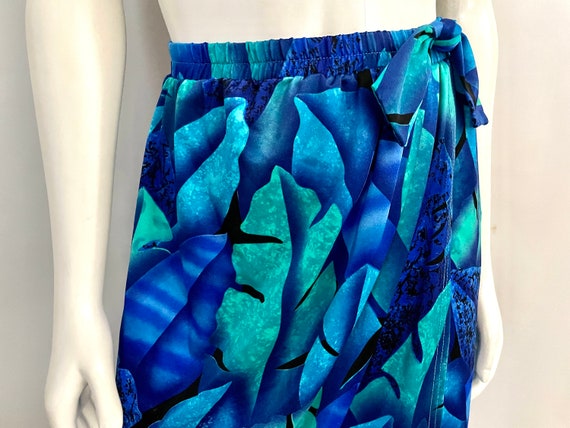 Vintage 80's Jantzen, Blue, Leaf, Swimwear, Wrap … - image 4