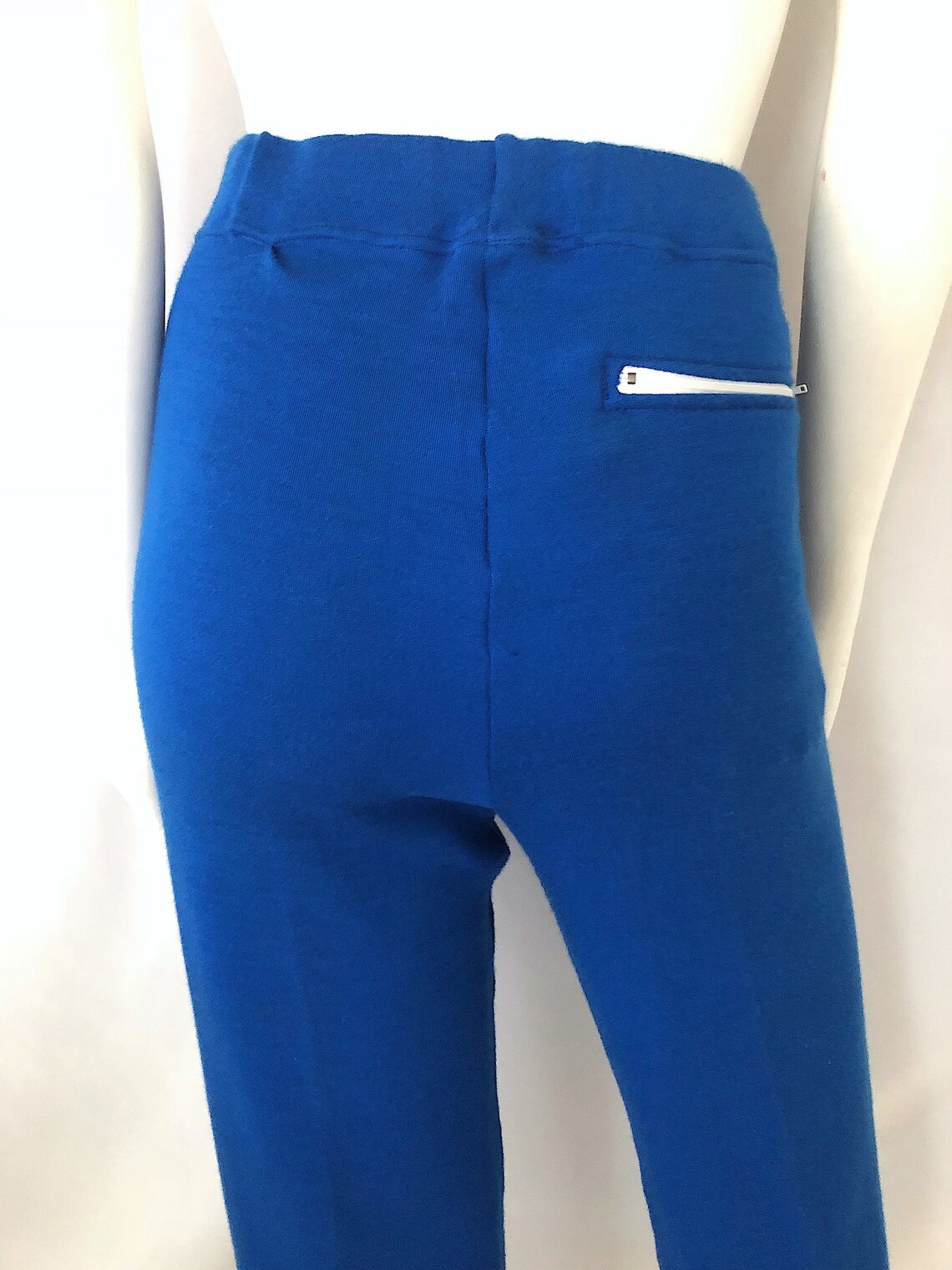 Vintage Unisex 70's Blue Acrylic Pants High Waisted | Etsy