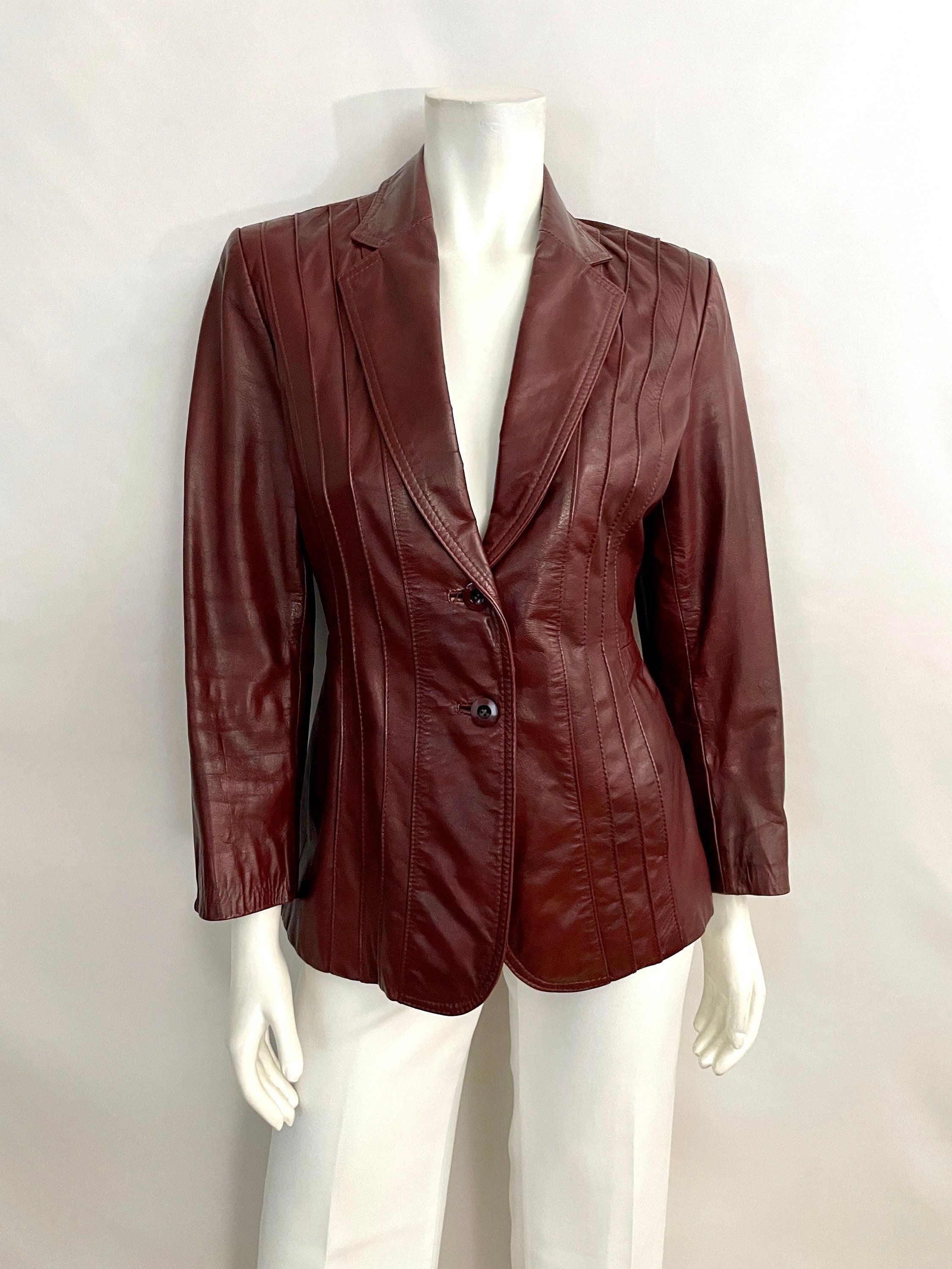 Vintage 80's Casablanca Oxblood Leather Jacket size 6 - Etsy