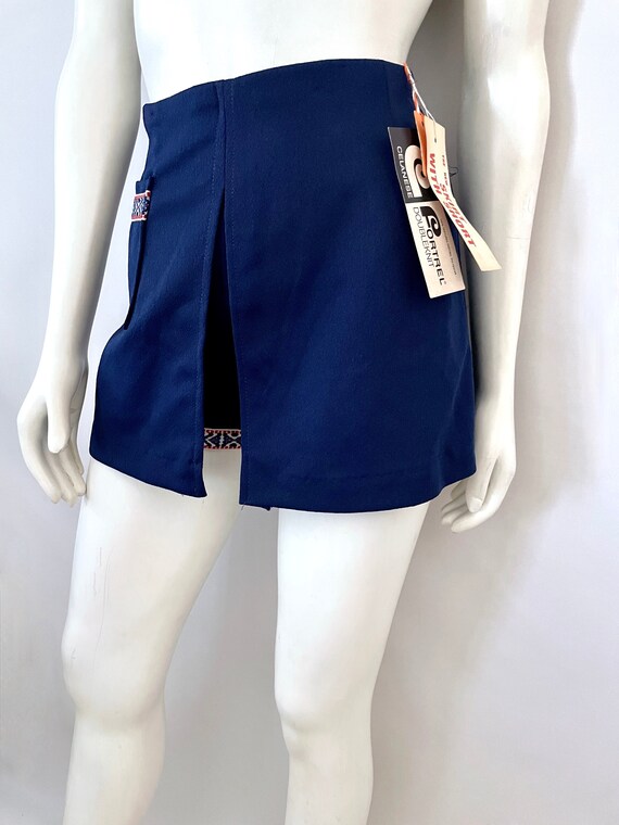 Vintage 70's Deadstock, Navy Blue, High Waisted, … - image 7