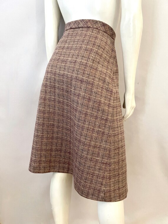 Vintage 70's Jantzen, Purple, Plaid, A Line Skirt… - image 9