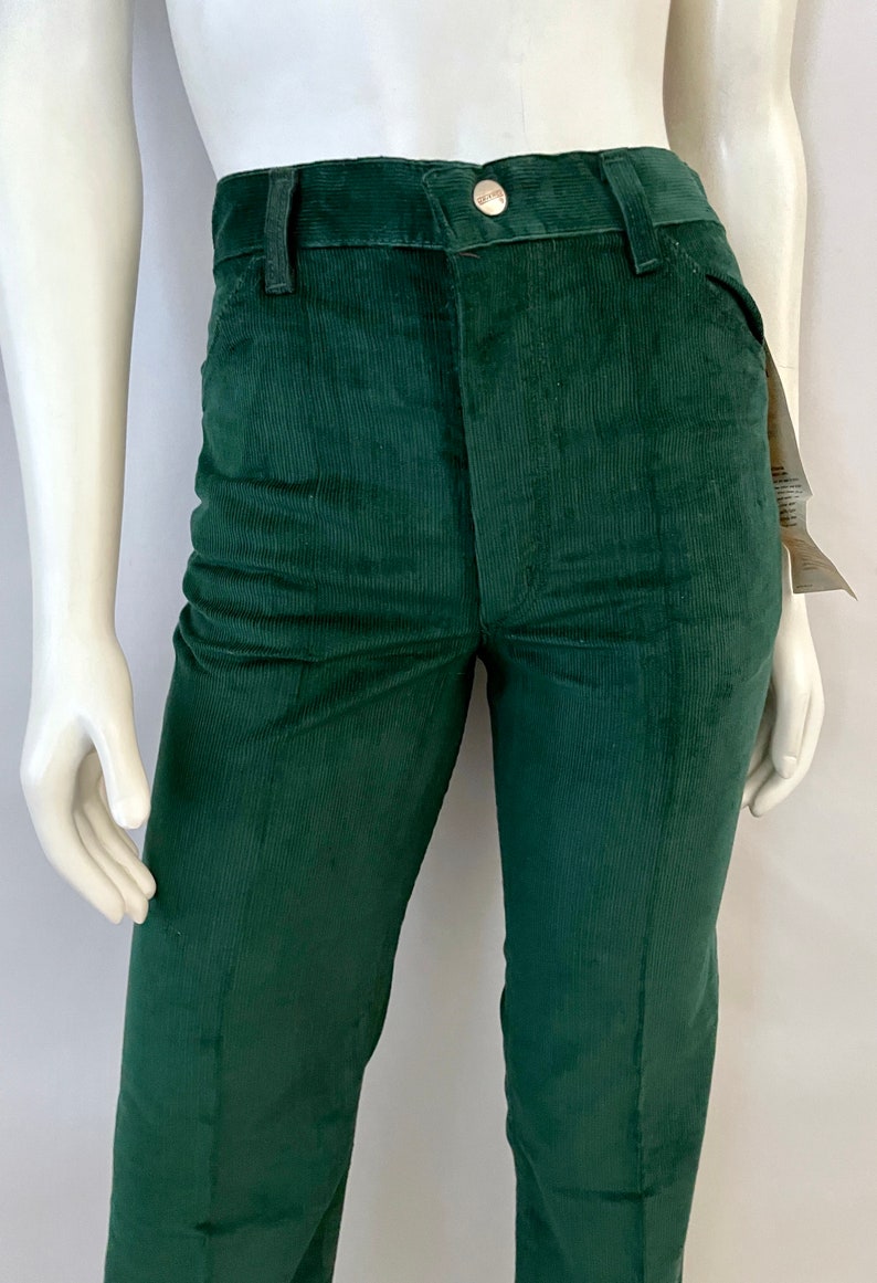 Vintage 70's Deadstock, Maverick, Green, Corduroy, Pants Size 2 image 4