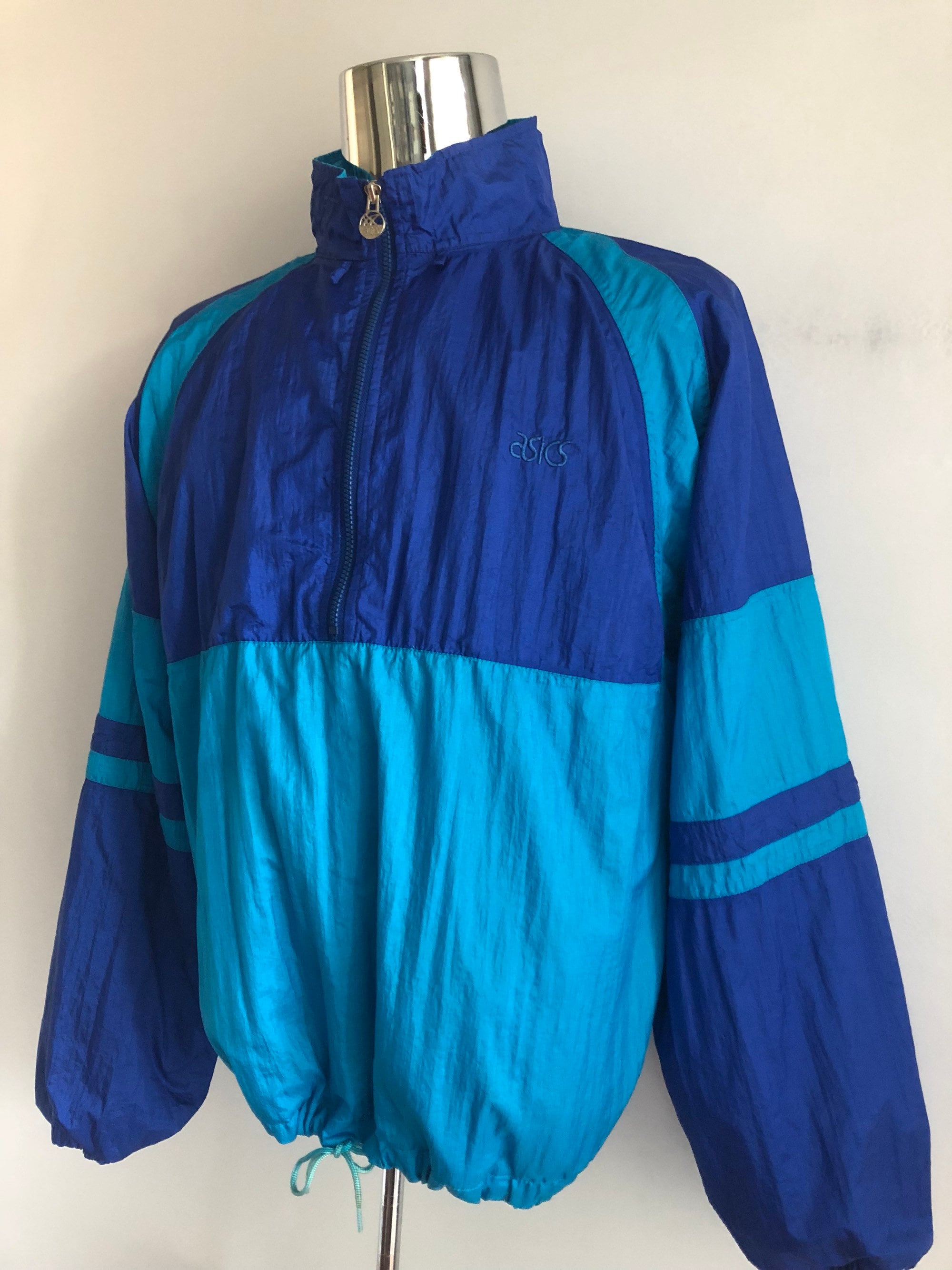 Vintage 90's Asics Jacket Nylon Windbreaker (XL) - Etsy