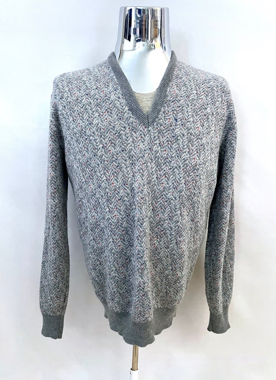 Vintage 80's Gray, Rainbow Speckled, Pull Over, Sw