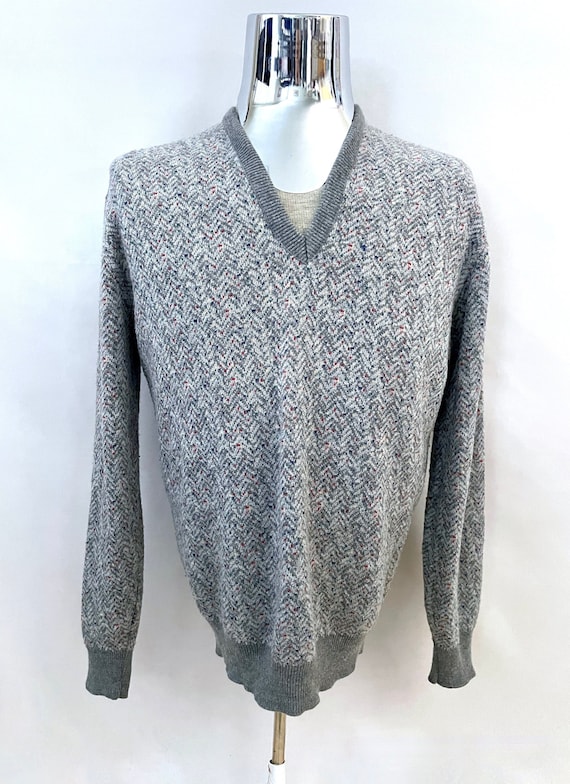 Vintage 80's Gray Rainbow Speckled Pull 