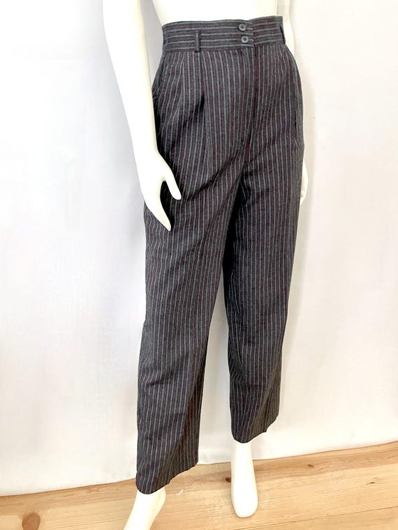パンツ 50s vintage wool stripe wide slacks gray パンツ 50s vintage wool stripe wide slacks gray 1940~50s Vintage