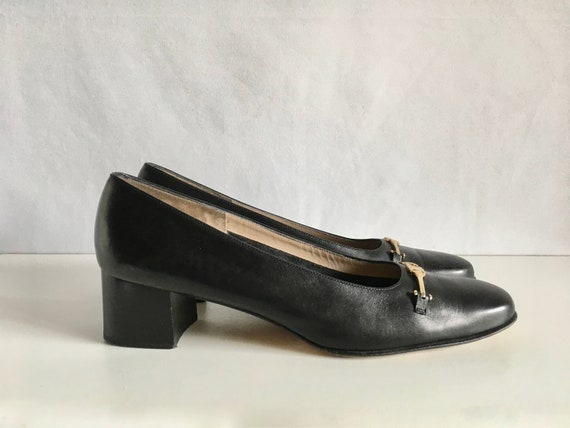 Vintage Shoes Women's 80's Ferragamo Black Leather | Etsy