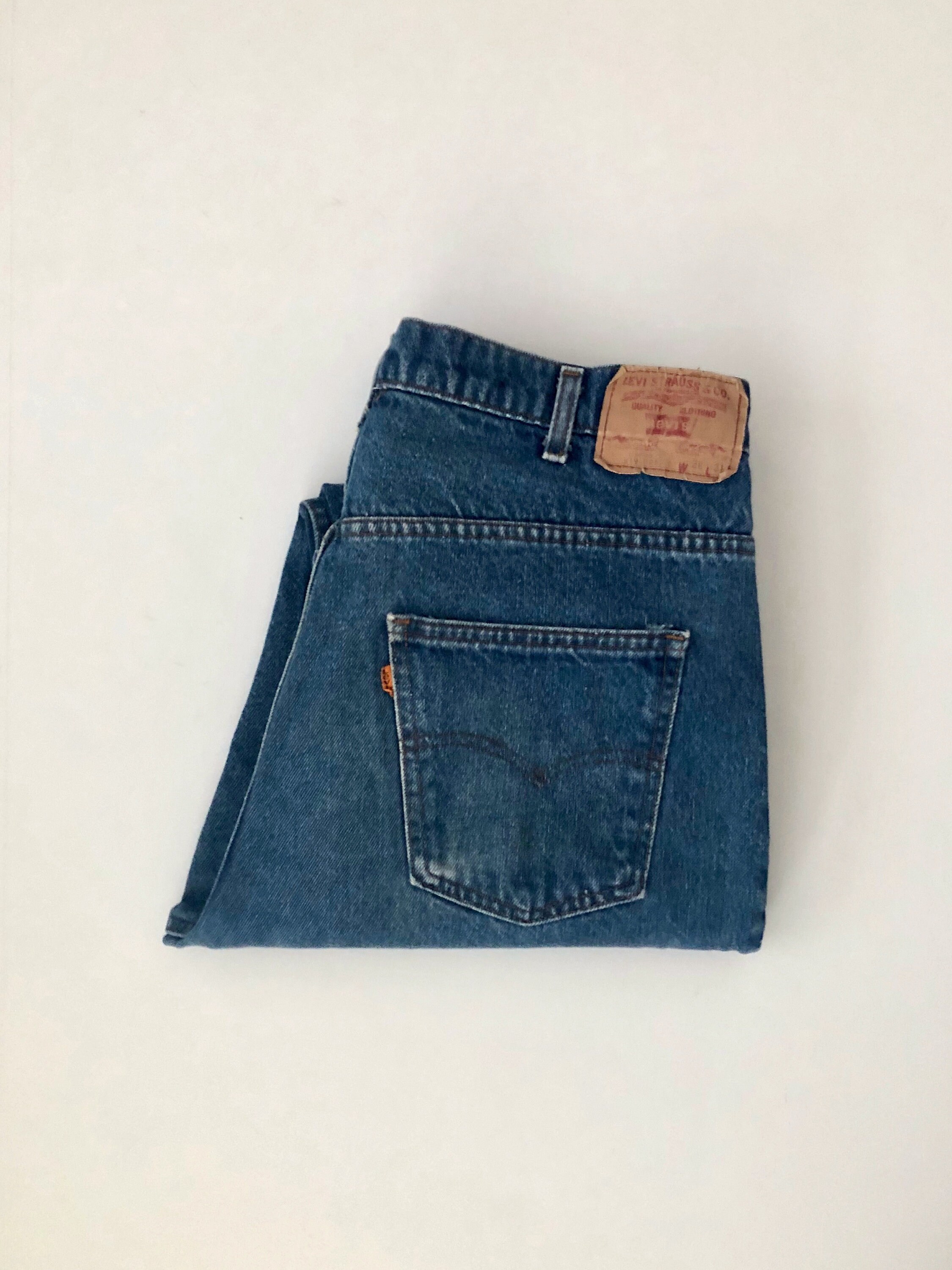 Vintage 70's Levi's 519 Jeans, Orange Tab, Straight Leg, Denim (W36)