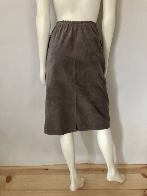 Vintage 80's Gray, Ultrasuede, A Line Skirt by No… - image 9