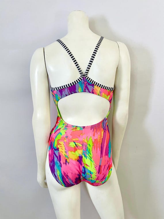 80's Dolphin, Neon, One Piece Swimsuit (size 2) - Etsy