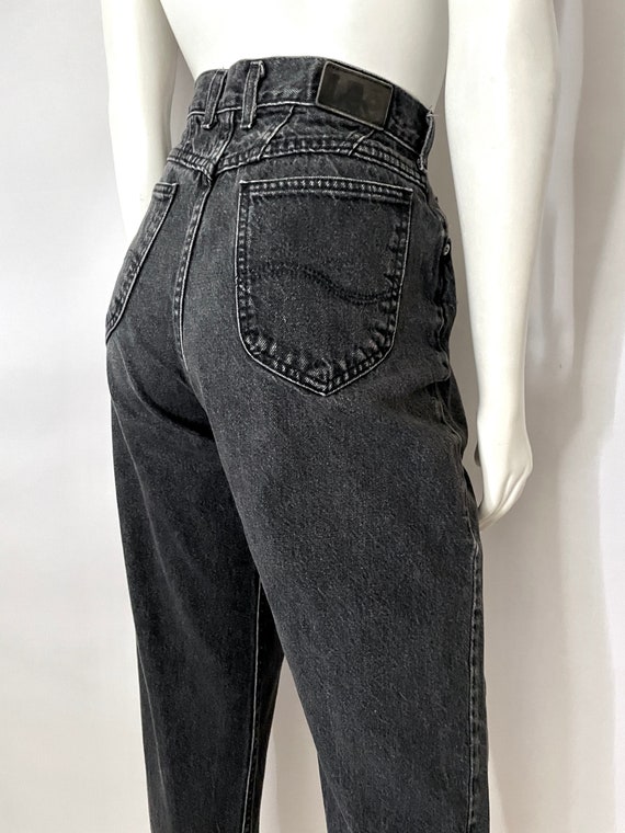 Vintage 90's Lee Jeans USA, High Waisted, Black, … - image 9