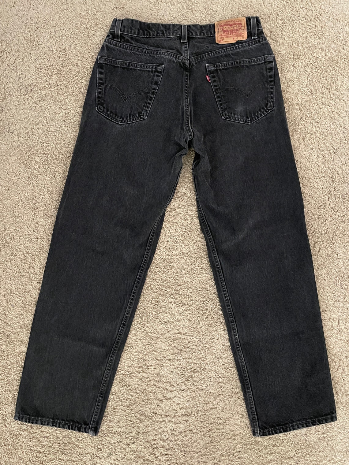 Vintage Men's 90's Black Levi's 565 Jeans USA | Etsy