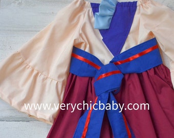 Déguisement de paysanne inspiré de Mulan, ensemble ceinture