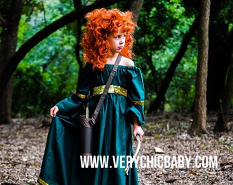 Princesa Vestuario De Merida Valiente Disfraz De Mérida, Vestido