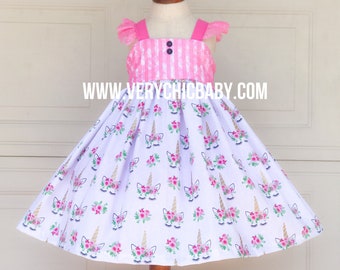 Vestido de cumpleaños de unicornio, vestido de unicornio