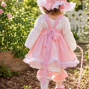 Little Bo Peep Inspired Costume, Boutique Apron Dress, Lace Pantaloons