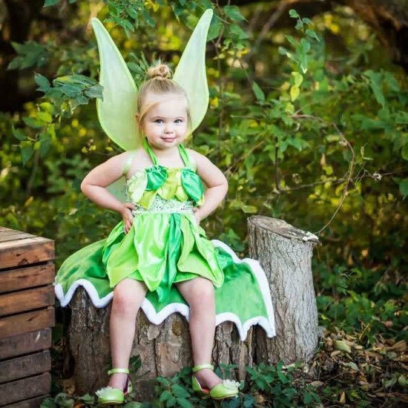 Tinkerbell Costume, Tinkerbell Dress, Tinkerbell Fairy Costume, Tinkerbell Halloween Costume Twirly Boutique Party Pageant peter pan image 1