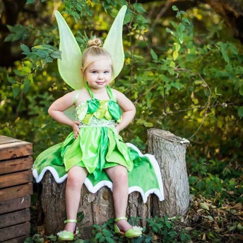Tinker Bell Costume For Toddler Girls - Princess Fairy Dress With Wings, Green Tutu, Birthday Party Dress-Up - View #4