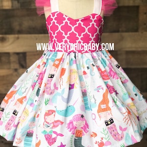 Girls Mermaid Dress, Mermaid Birthday Dress, Mermaid  Costume