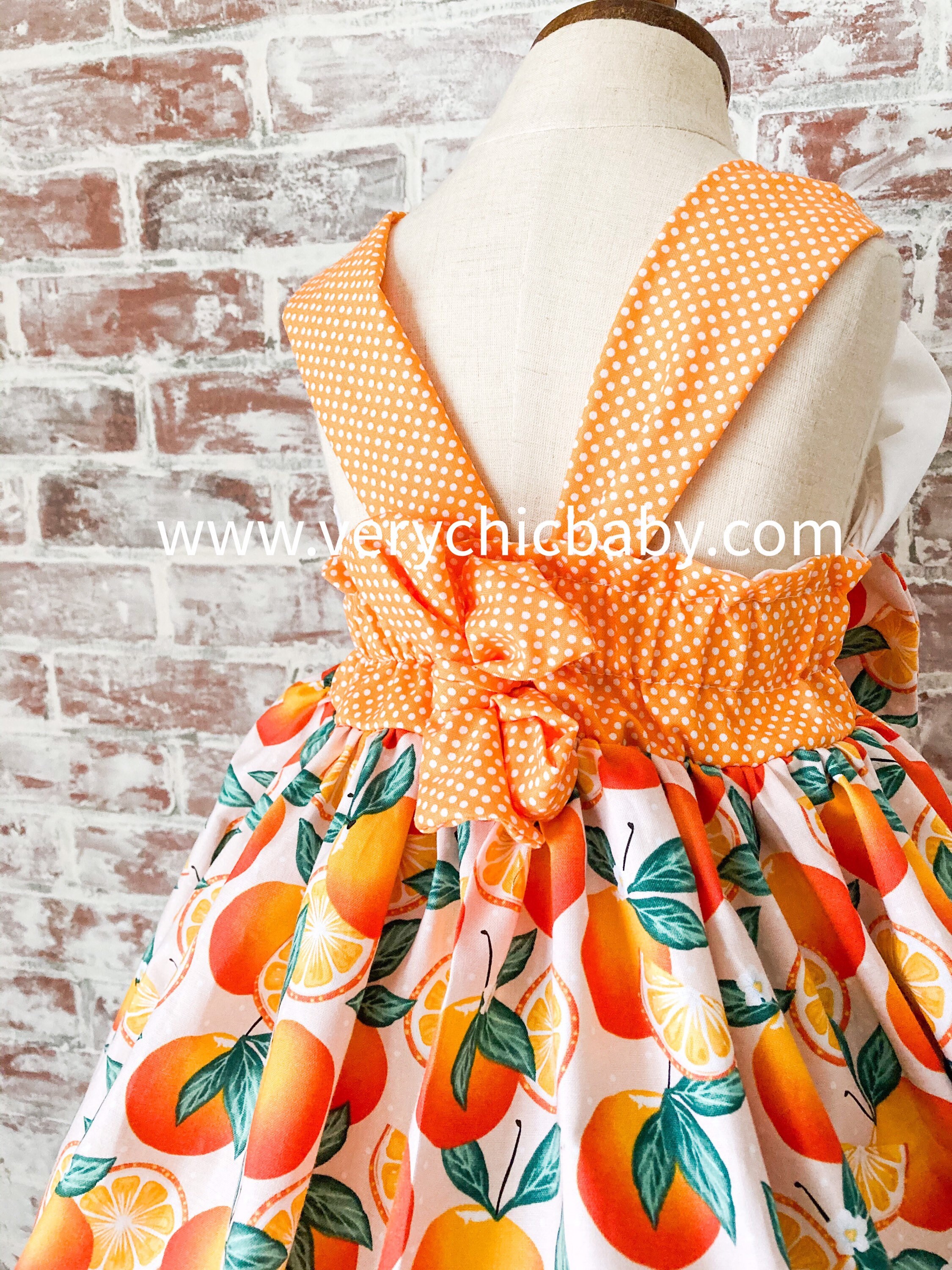 Baby Dress Orange Dress Toddler Girl Dress Fruit Dress Kids Dresses with Fruit Pillowcase Dress with Oranges Kleding Meisjeskleding Jurken Oranges Outfit 