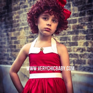 Little orphan dress, girls little red dress; girls orphan halloween costume