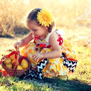 Lemon Meringue Summer Chevron Twirly Halter Dress. Lemon Dress, Girls Lemonade Dress, Lemon Dress baby