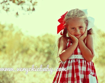 Red Gingham Dress, Gingham Dress for Girls, Gingham Dress, Country Girl Dress, Cowgirl Birthday Outfit, Gingham Dress