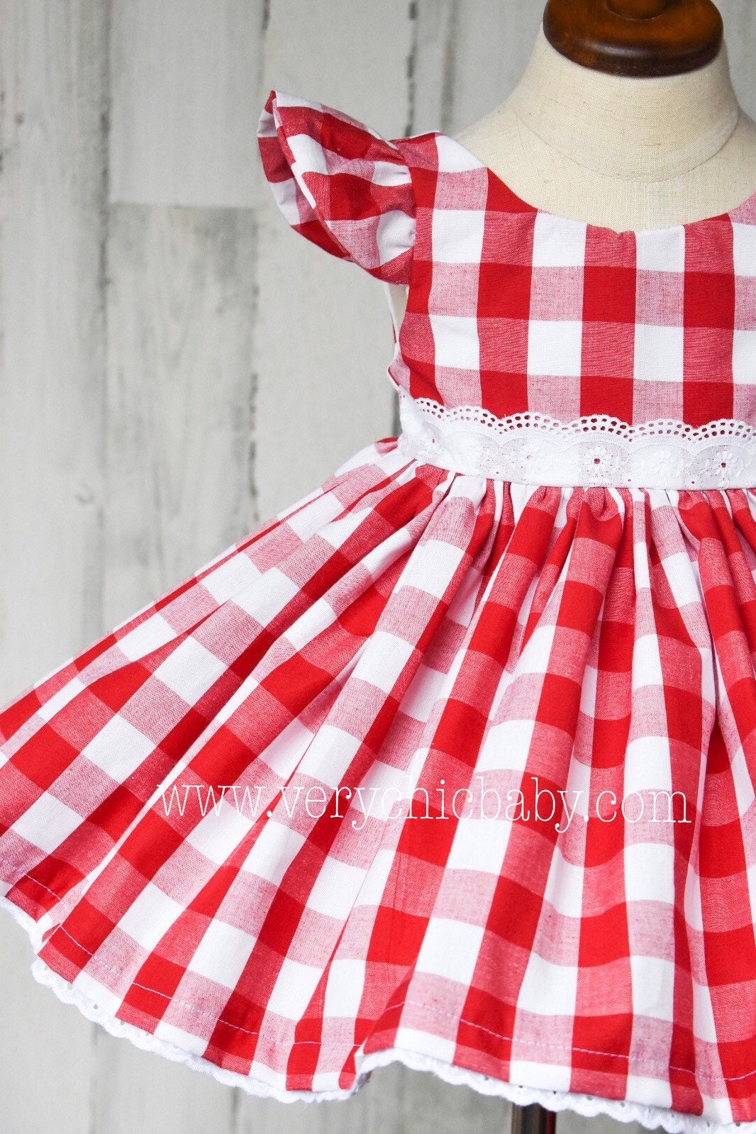 Red Gingham Dress Etsy