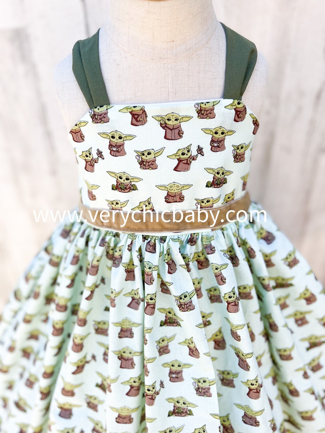 Baby Yoda Dress, Grogu Dress, Baby Yoda Birthday Dress, Grogu Party
