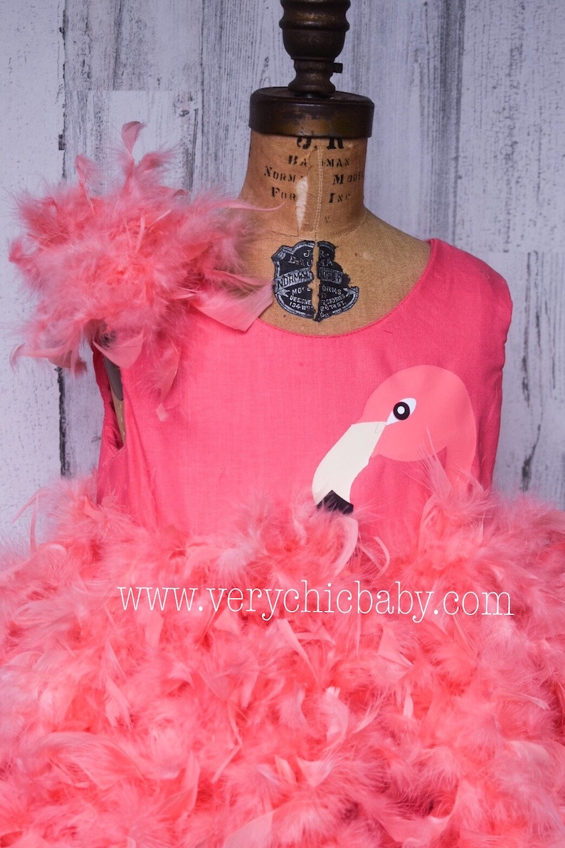 blue dress for baby girl Flamingo Theme Dress For Baby with detachable trail – Kulreeti® main image 0